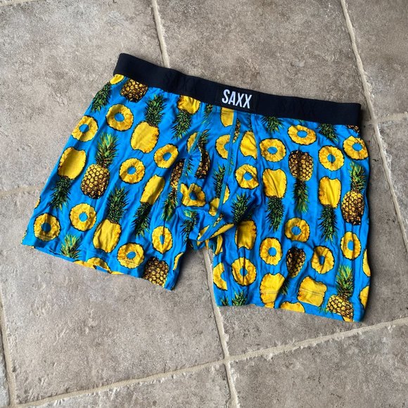 Saxx Men's Boxer Briefs (Relaxed Fit) -- Pineapple Design - Picture 2 of 7